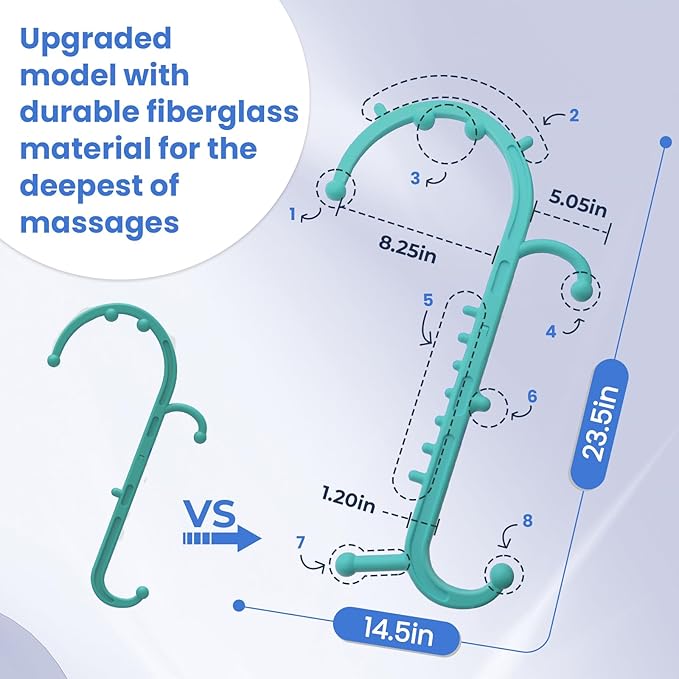 Back and Neck Massager, Full Body Trigger Point Tool, Stick for Pain Relief, Pressure Point Tool, Cane, Hook, Muscle Knot Remover