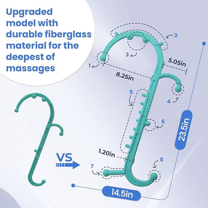 Back and Neck Massager, Full Body Trigger Point Tool, Stick for Pain Relief, Pressure Point Tool, Cane, Hook, Muscle Knot Remover