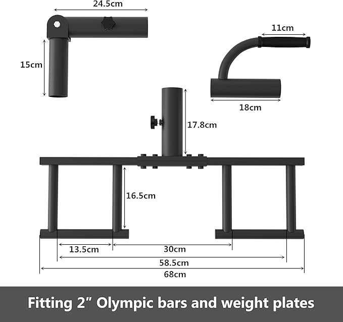 Heavy Duty Landmine Handle Attachment Set T Bar Row Viking Press Attachment for Barbell Workouts Weightlifting Landmine Handle Fits 2-Inch Olympic Barbell Strengthen Back and Core Muscles