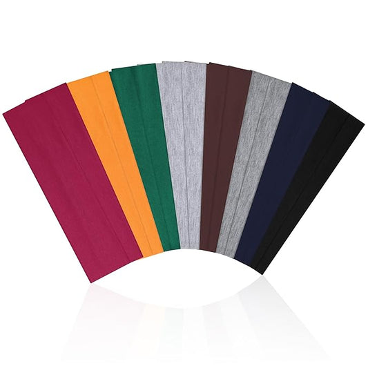 16Pcs Headbands for Women Non Slip - Stylish Sports Hair Bands for Women's Hair - Soft Cotton Cloth Stretchy Headbands for Women for Yoga, Outdoor Exercise Running