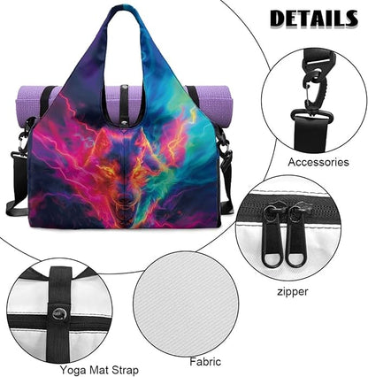 Yoga Mat Bag for Women Men Large Carryall Tote with Adjustable Shoulder Strap for Gym Yoga Travel Pilates Office
