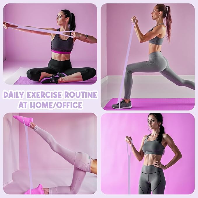 2Pcs Figure 8 Resistance Band, Elastic Bands for Working Out, Stretch Bands Foot, Leg, Hand Stretcher, Arm Exerciser Portable Home Office Elastic Ropes for Yoga Pilates Stretching