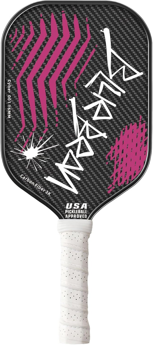 Pickleball Paddles,USAPA,Carbon Fiber Pickleball Paddle with 16MM Polymer Honeycomb Core Provides Lighter Weight&Higher Grit&Spin,Engineered for Professional Players,BlueBean