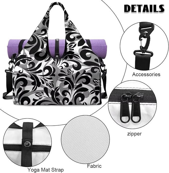 Yoga Mat Bag for Women Men Large Carryall Tote with Adjustable Shoulder Strap for Gym Yoga Travel Pilates Office