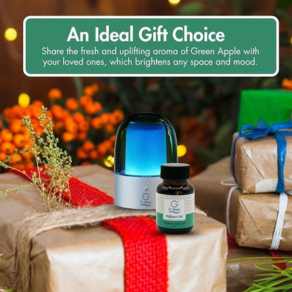 G's Breeze Smart Aroma Diffuser with 60ml Green Apple Scent Refill – Bluetooth & Wi-Fi App Control - LED Lighting & Adjustable Intensity - Long-Lasting Crisp Fruity Fragrance for Home or Office