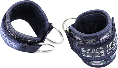 Ankle Straps for Cable Machines Double D-Ring Gym Adjustable Neoprene Premium Cuffs to Enhance Legs Abs & Glutes Kickbacks Workouts Leg Curls Extensions Booty Hip Abductors Exercise for Men & Women
