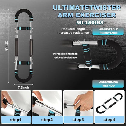 Twister Arm Trainer,Adjustable Resistance Bar for Full Body Workout, Arm Strengthener for Men & Women, Fitness Equipment for Strength Training