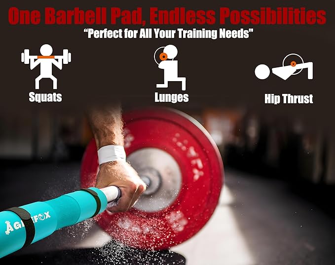 AGILEFOXX Barbell Pad - Squat Pad-Hip Thrust Foam Pad, Comfort & Safety for Strength Training