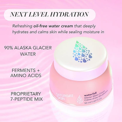 Saturday Skin Face Moisturizer Water Face Cream Natural Oil free Gel Type Cream From Alaska Glacier Water Day & Night Korean Skin Care Cream Soothing Hydrating Facial Moistrurizer (1.69 Fl. Oz. 50ml)