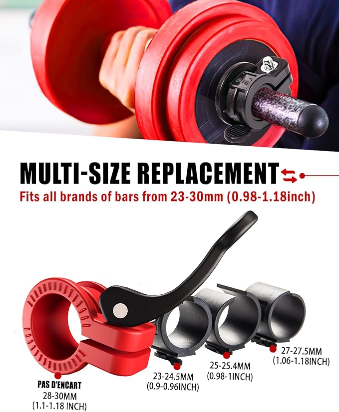 Mini Pro Barbell Clips 1 inch I Multi-Size Adjustable Barbell Collar I 1 inch Barbell ClampsIQuick Release Weight Clips Pair of Locking for Dumbbell Bar
