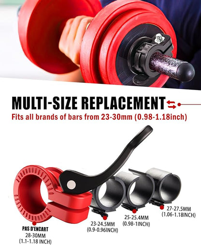 Mini Pro Barbell Clips 1 inch I Multi-Size Adjustable Barbell Collar I 1 inch Barbell ClampsIQuick Release Weight Clips Pair of Locking for Dumbbell Bar