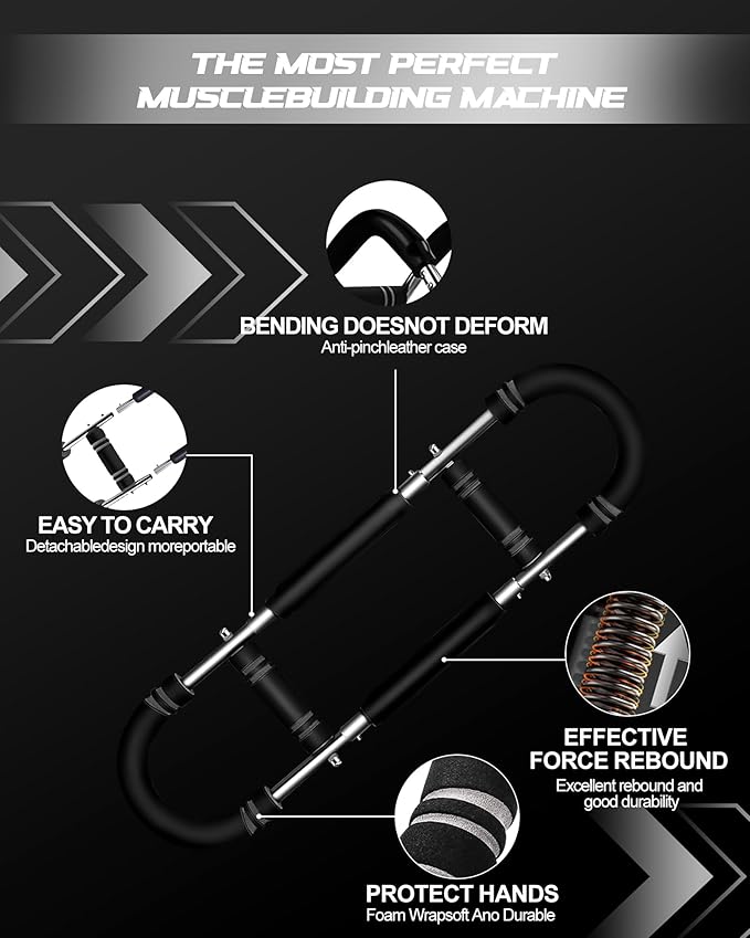 2025 Pro Twister Arm Trainer, Adjustable Power Twister Bar, Chest Shoulder Arm Workout Equipment, Portable Detachable Upper Body Fitness Machine for Home & Gym