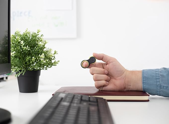 Yogi Fidget Toy – Silent Sensory Spinner for Adults & Kids – Stress Relief Fidgets for ADHD, Anxiety – Fidget Toys for Adults – Includes 5 Finger-Fit Rings – Work, School & Travel – Moonlight