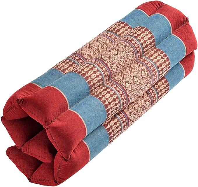 Rollable Cushion - Organic Kapok Filling, use Rolled or Flat for Yoga and Meditation, Lightweight, Great car or seat Cushion