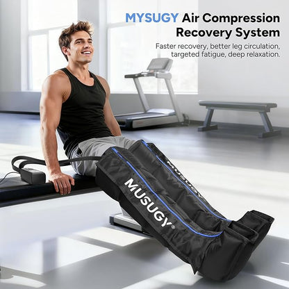 Sequential Air Compression Recovery System : Professional Full Leg Compression Boots for Circulation & Fast Recovery, Leg Recovery Boots for Muscle Relaxation - for Athletes, Runners, Gym