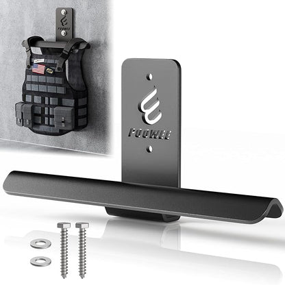 Weight Vest Hanger Wall Mount - Heavy Duty Steel Tactical Vest Wall Mount for Home Gym Gear, Weighted Vest Storage Rack for Backpacks, Body Armor Carrier, Weighted Vest Hook - Hold Up To 200Lbs