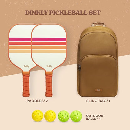 Pickleball Paddles Set of 2/4- USAPA Approved Graphite/Fiberglass Pickleball Racket, 2 Pickleball Rackets, 4 Balls and 1 Portable Carry Bag, Aesthetic Pickle Ball Set for Men Women Beginners