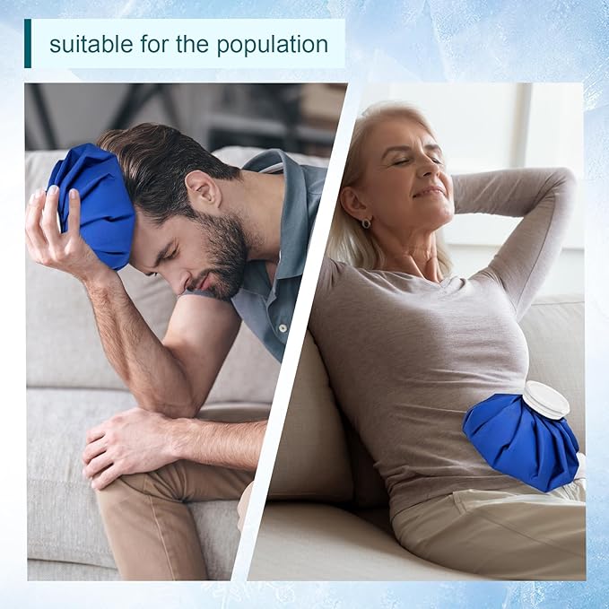 1 PCS Upgrade Ice Pack Injuries Reusable, 9in Ice Bags Hot Water for Injuries, Soothe Pain and Stay Cool, Old School Style and Traditional Ice Packs, Versatile and Easy to Carry