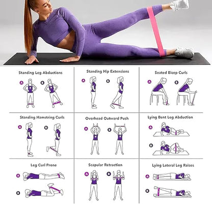 Resistance Bands Set, Resistance Loop Exercise Bands with Instruction Guide and Carry Bag, Versatile Latex Exercise Bands for Home and Gym Workouts, Set of 5