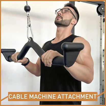 Lat Pull Down Bar T bar Row Attachment, V Bar Tricep Lat Pulldown Attachments, Back Strength Training Bar for Home Gym Exercise Cable Machine Attachments