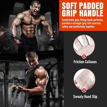 Heavy Duty Exercise Handles, Gym Cable Handles for Cable Machine Attachments, D Handle Cable Attachments, Handles for Resistance Bands, Workout Accessories, Fitness Equipment for Home Gym