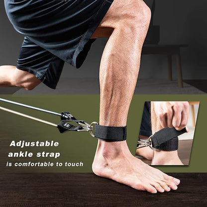 VRTX Resistance Band Set (11pcs), Resistance Bands with Handles, Exercise Bands with Door Anchor, Carry Bag, Legs Ankle Straps for Resistance Training, Physical Therapy, Fitness, Home Workouts