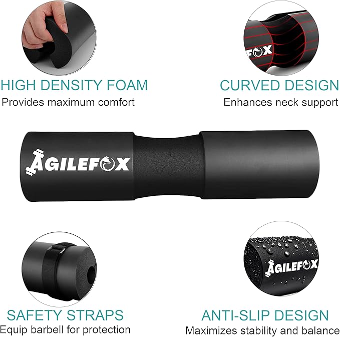 AGILEFOXX Barbell Pad - Squat Pad-Hip Thrust Foam Pad, Comfort & Safety for Strength Training