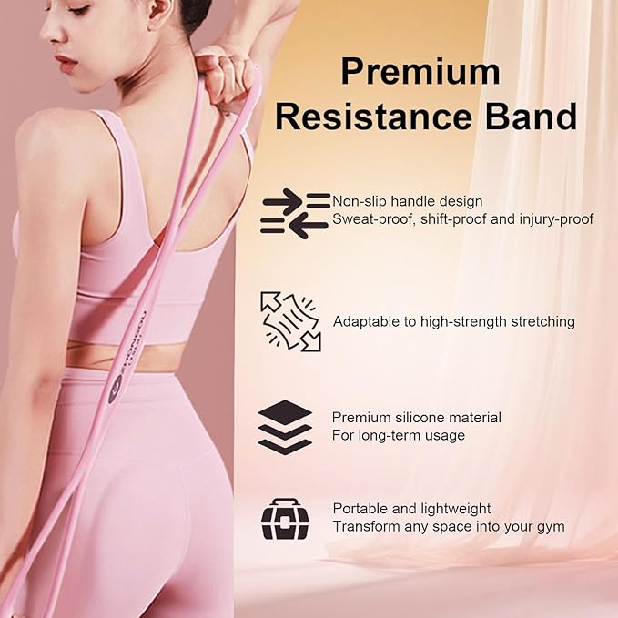 Figure 8 Resistance Band for Women Resistance Bands with Handles Portable 8 Shaped Exercise Band for Strength Training Yoga Pilates