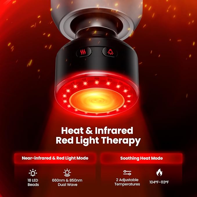 BOB AND BRAD C2 Ultra Massage Gun with Heat and Infrared LED Light, Deep Tissue Percussion Massager Gun, Muscle Massager Electric Back Massagers for Professional Athletes Home Gym