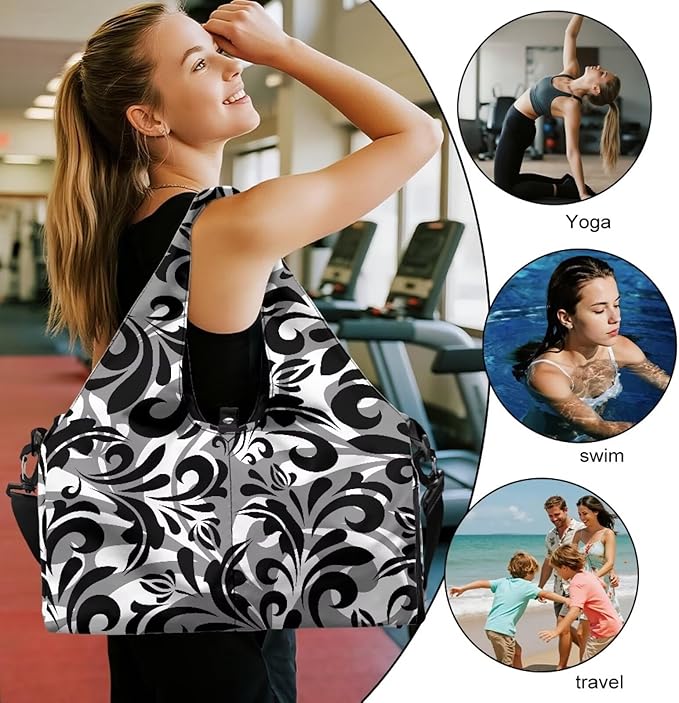 Yoga Mat Bag for Women Men Large Carryall Tote with Adjustable Shoulder Strap for Gym Yoga Travel Pilates Office