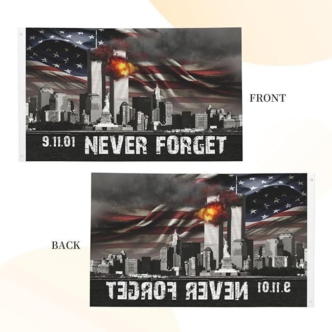 911 Never Forget Flag Memorial day Flags for outside 3x5 Ft Garden Flag Farmhouse Yard Indoor/Outdoor Decorations Banner Decor Gifts
