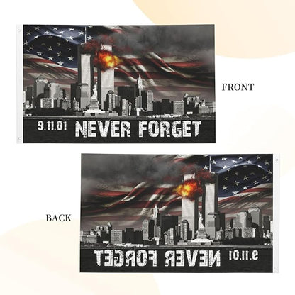 911 Never Forget Flag Memorial day Flags for outside 3x5 Ft Garden Flag Farmhouse Yard Indoor/Outdoor Decorations Banner Decor Gifts