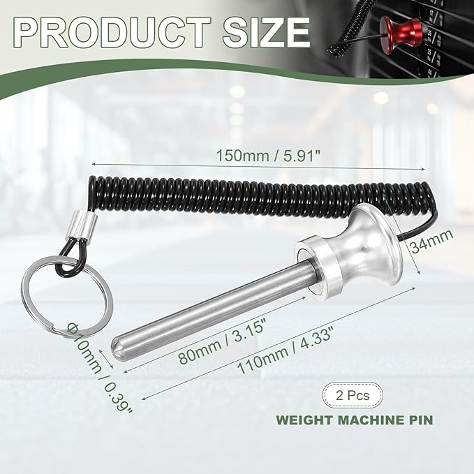 Weight Stack Pin, Weight Gym Pin Strength Training Equipment Replacement with Pull Rope for Commercial Home