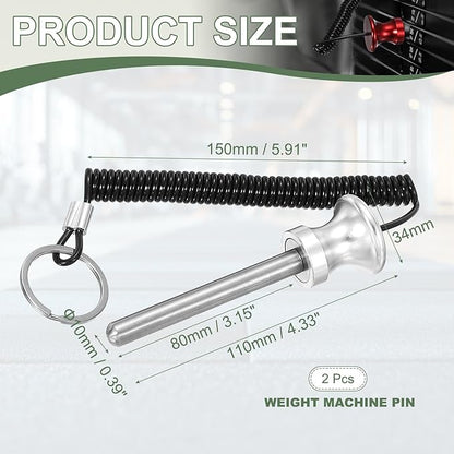 Weight Stack Pin, Weight Gym Pin Strength Training Equipment Replacement with Pull Rope for Commercial Home