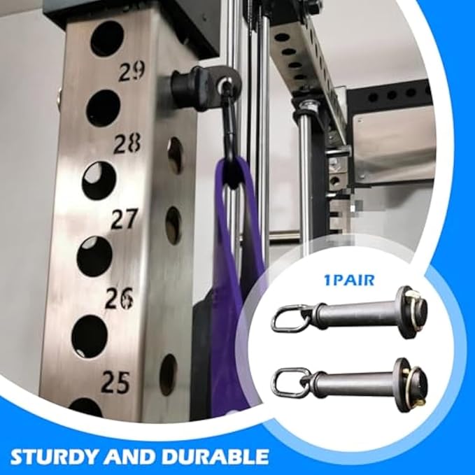 RSBFER Quick-Install Squat Rack Attachments – Easy Lock 3x3 Power Cage Accessories with 1" Hole, Home Gym Equipment for Strength Training
