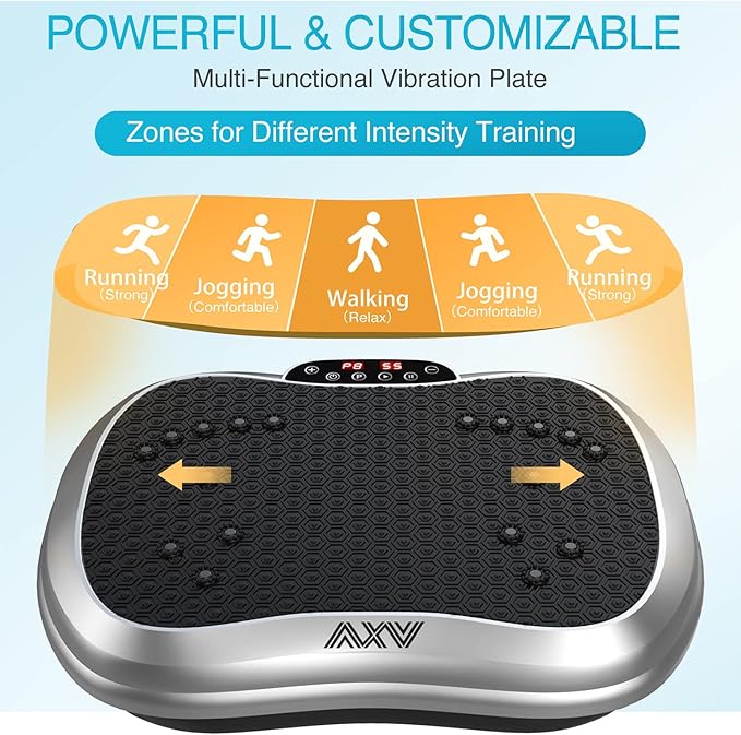 AXV Vibration Plate Exercise Machine Whole Body Workout Portable Mini Vibrate Fitness Platform Lymphatic Drainage Machine for Weight Loss Shaping Toning Wellness Home Gyms Workout (Mini)