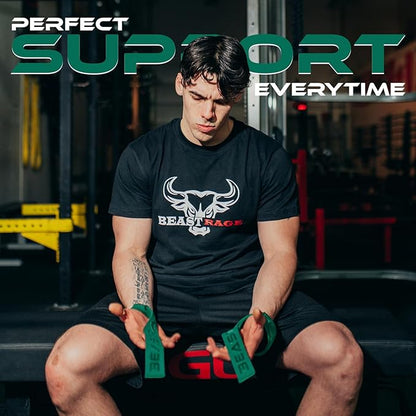 BEAST RAGE Lifting Wrist Straps for Weightlifting, Weight Lifting Straps Gym Grip Power Workouts Lifting Straps Padded Cotton Men Women Wrap Lift Deadlift Straps Hard Pull Exercise