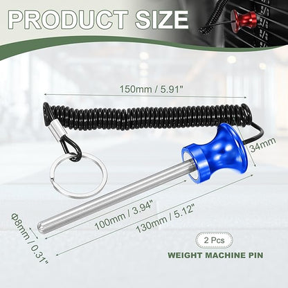 Weight Stack Pin, Weight Gym Pin Strength Training Equipment Replacement with Pull Rope for Commercial Home