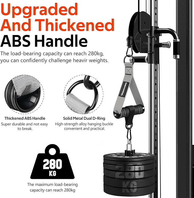 RENRANRING Gym Exercise Handles, Replacement Handle Attachments for Cable Machine Pulleys, Resistance Band and Strength Trainer, Pull Down Workout Accessories, Home Gym Add On Equipment