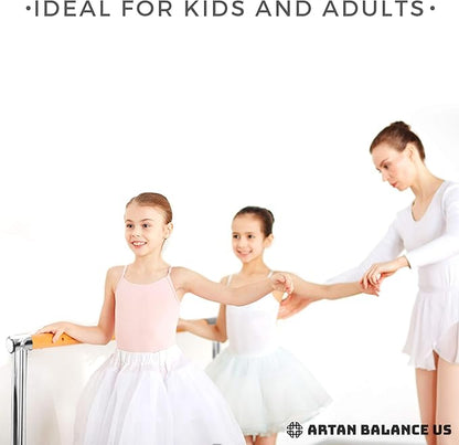 Ballet Barre Portable for Home or Studio, Height Adjustable Bar for Stretch, Pilates, Dance or Active Workouts, Single or Double Bar, Kids and Adults