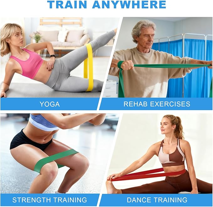 MORECOO Risistance Bands, 25 Yard Roll Professional Latex Stretch Bands for Physical Therapy, Elastic Bands for Upper & Lower Body Exercises, Lower Pilates, Home Workouts & Rehab, Core Exercise