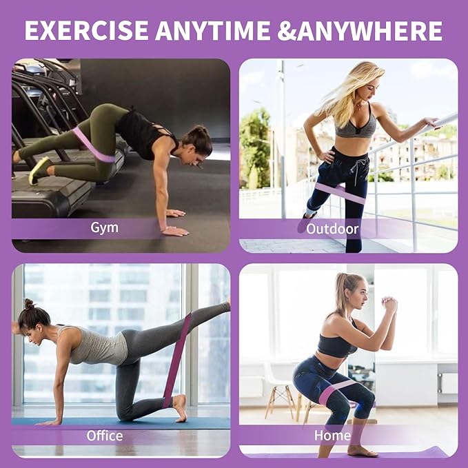 Non-Slip Fabric Resistance Bands for Working Out, Loop Exercise Bands for Booty Leg, Butt, Glute, Stretch Workout Bands for Women & Men, Hip Elastic Bands for Home Gym Fitness, Yoga, Pilates