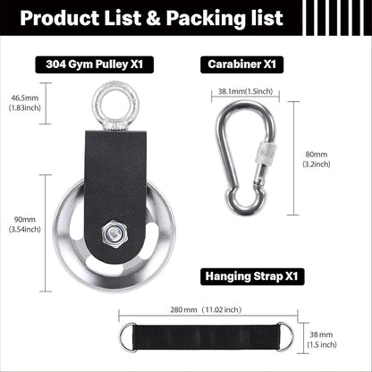 Pulley system for home gym, Aluminum GYM Pulley Wheel Universal Aluminum Alloy Bearing Pulley Wheel for Cable Machine Gym Equipment Part Garage Door
