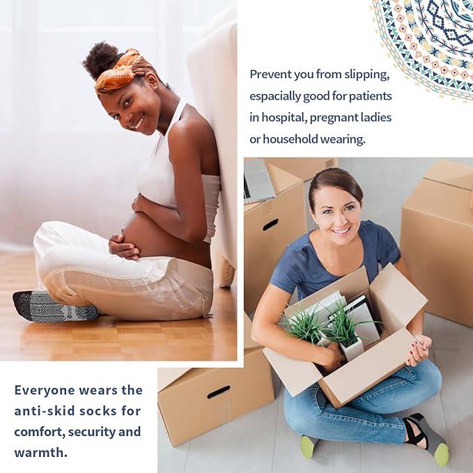 Ozaiic Yoga Socks for Women Non-Slip Grips & Straps, Ideal for Pilates, Pure Barre, Ballet, Dance, Barefoot Workout