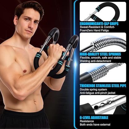 Premium Twister Arm Trainer, Adjustable 40-100lb Chest Workout Equipment for Men & Women, Portable Detachable Design for Home Gym, Arm Chest and Shoulder Muscle Strength Exerciser Training