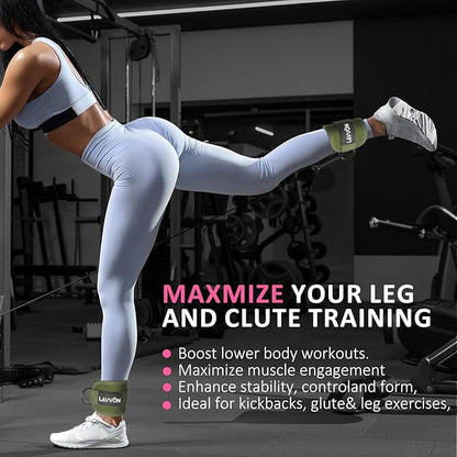 Ankle Straps for Cable Machines Kickbacks - Adjustable Comfort Ankle Cable Attachments for Gym Ankle Cuff Cable Machine Glute Kickback Straps - Leg Extensions, Curls & Ankle Cuffs Women