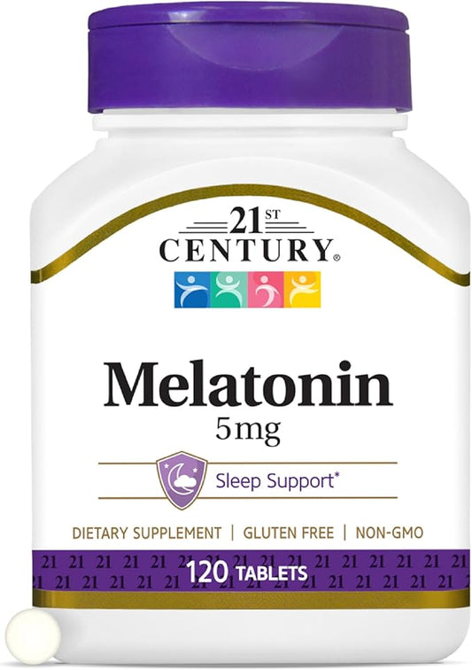 21st Century Melatonin 5 mg Tablets, 120 Count