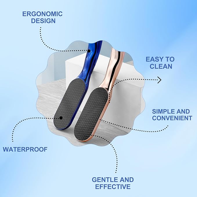 Veinsgrain Foot File, Nano Glass Foot File, Hard Skin Remover Nano-Glass Feet File, Professional Foot Care Tools, Pedicure Tool for Smooth Feet -Blue