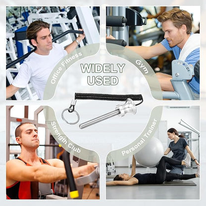 Weight Stack Pin, Weight Gym Pin Strength Training Equipment Replacement with Pull Rope for Commercial Home