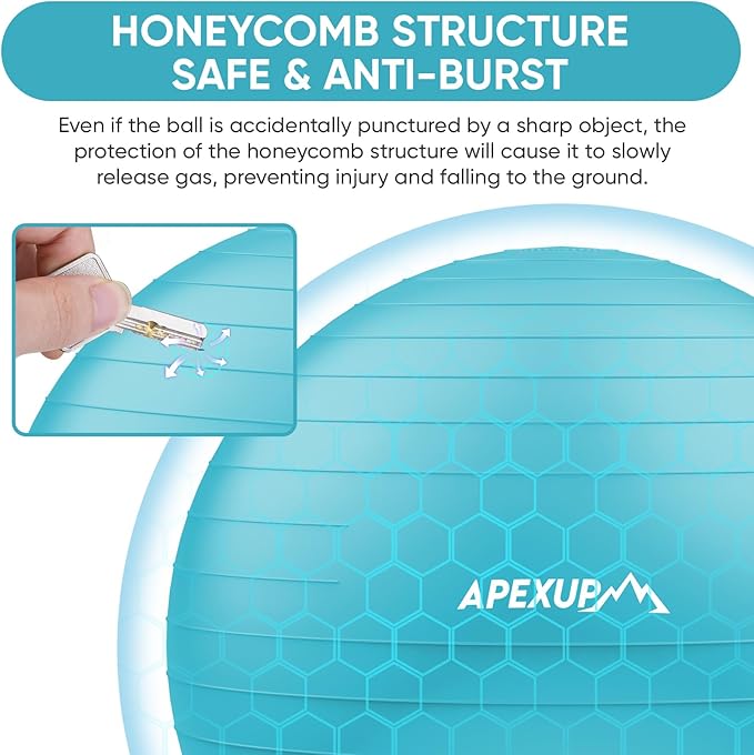 APEXUP Yoga Ball Exercise Ball Anti Slip Heavy Duty for Fitness, Balance & Core Workout